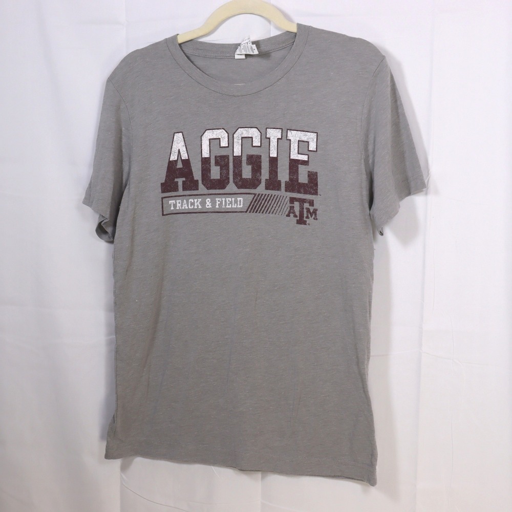 Bella‎ + Canvas Texas A&M Aggies T-Shirt Medium Gray Mens Track Field Shirt